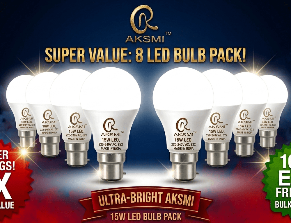 Aksmi 15W 8 LED Bulb Pack